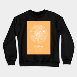 City map in golden yellow: Brisbane, Queensland, Australia with retro vintage flair Crewneck Sweatshirt